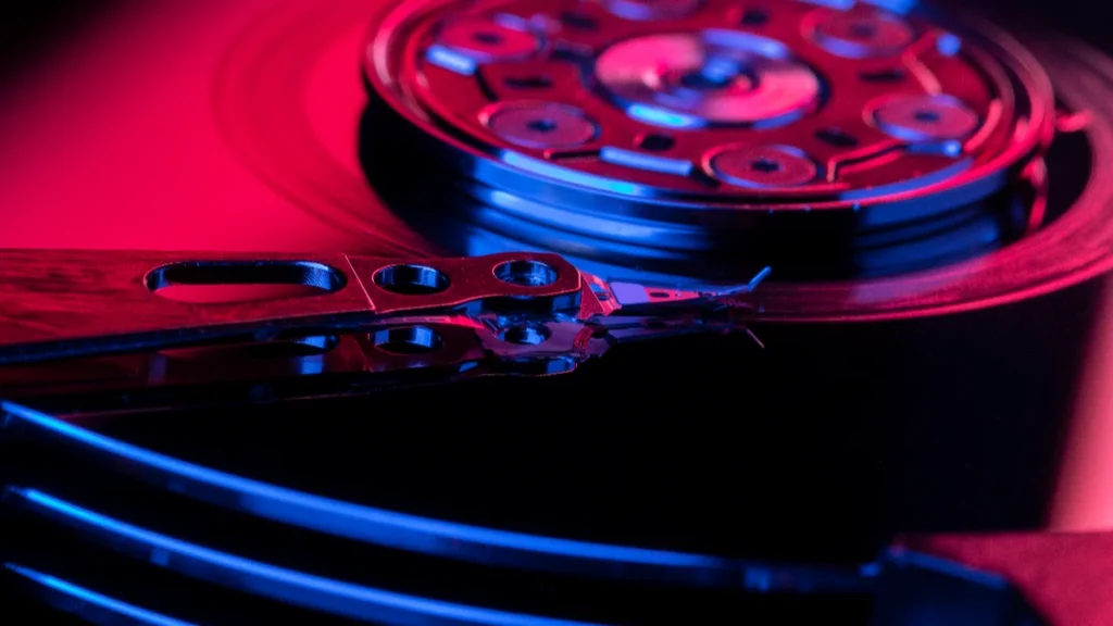 high angle hard drive red light